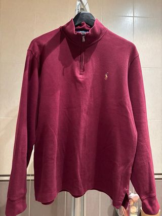 Polo Ralph Lauren Jersey Rojo Media Cremallera