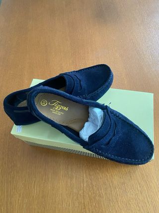 Mocasines Serraje Azul Marino Niño Tizzas Talla 35