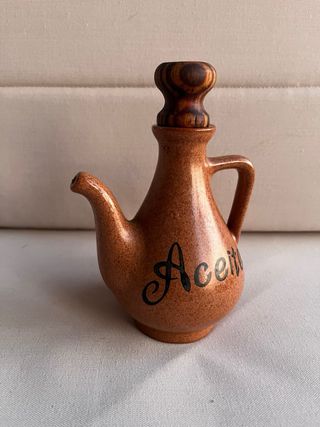Set de Aceite y Vinagre de Cerámica Vintage 1980.