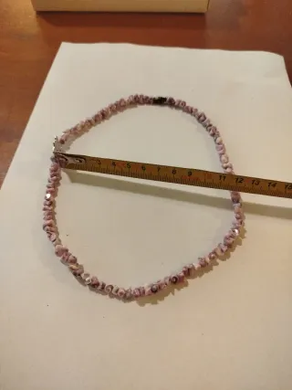 Collana vintage perline rosa e viola