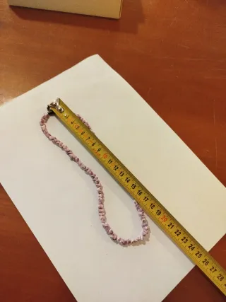 Collana vintage perline rosa e viola
