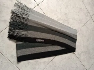 Bufanda Hombre Rayas Gris y Negro