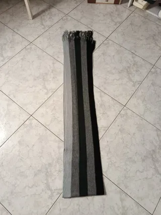 Bufanda Hombre Rayas Gris y Negro