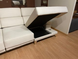 Sofá Chaislong Beige/Blanco