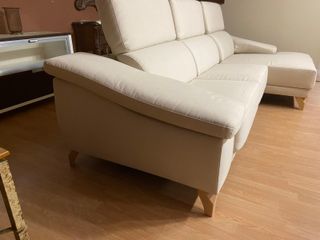 Sofá Chaislong Beige/Blanco