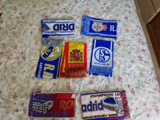 Lote 7 bufandas fútbol Roma, Basel, Schalke, Cadiz