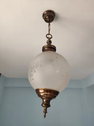 Lámpara de techo colgante cristal y metal