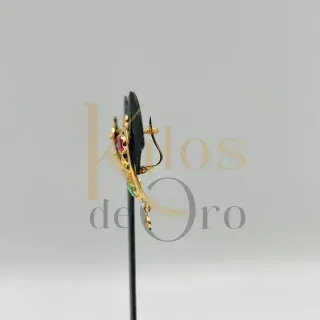 PENDIENTES SEMAFORO. Oro 18k,