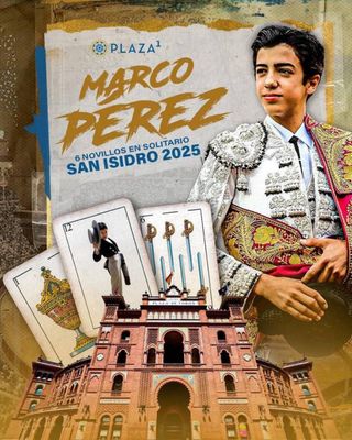 Cartel torero Marco Pérez San Isidro 2025 toros