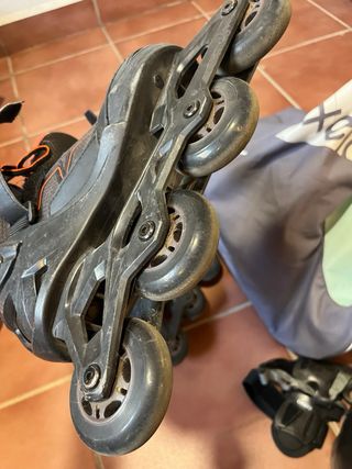 Patines Oxelo Fitness Fit 3 Negros + Protecciones