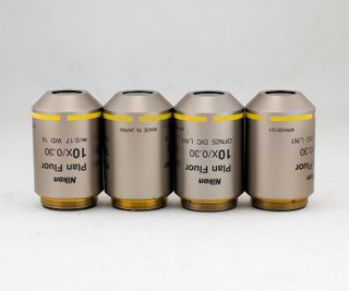 Lote 4 objetivos Nikon CFI Plan Fluor 10X/0.30