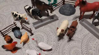 Set animales de granja con cubo