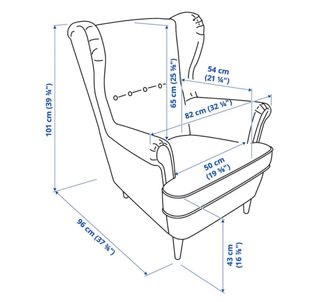 Sillón orejero y reposapiés STRANDMON IKEA