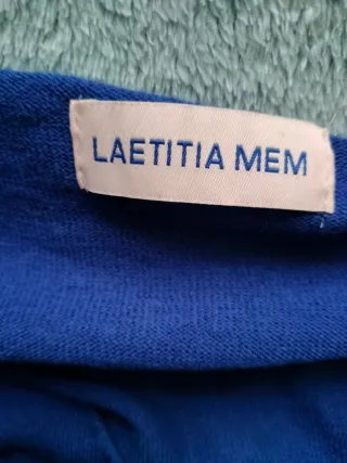 Jersey LAETITIA ME pico sport azul y gris