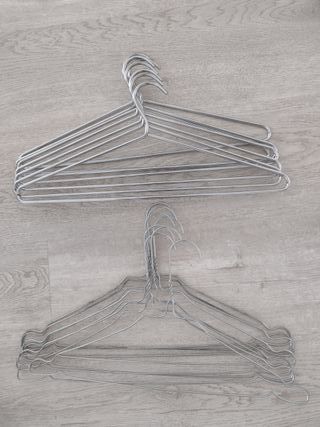 15 Perchas Metálicas Plateadas