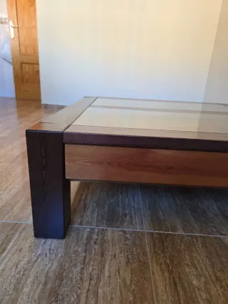 Mesa de centro madera y cristal