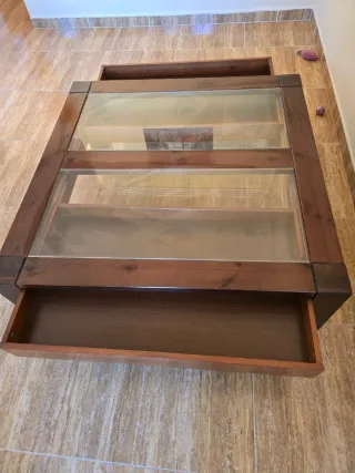 Mesa de centro madera y cristal