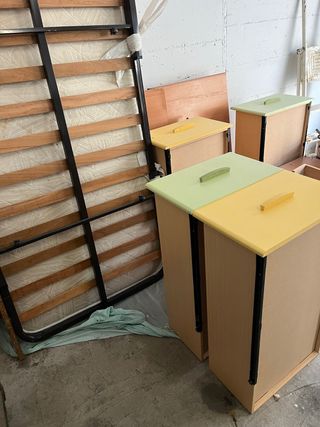 Estructura de cama metálica con somier