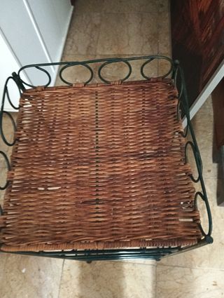 Botellero Hierro y Mimbre