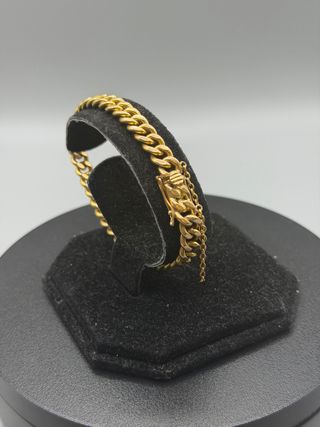 Ref351 Pulsera maciza de oro de 18k