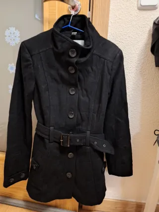 Abrigo negro mujer talla S