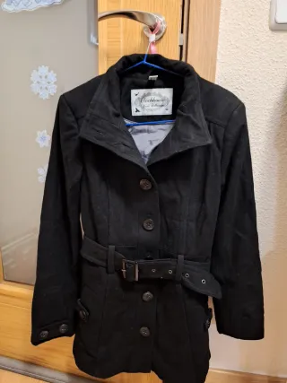 Abrigo negro mujer talla S