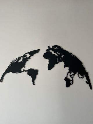 Quadro Mappa Mondo Nero