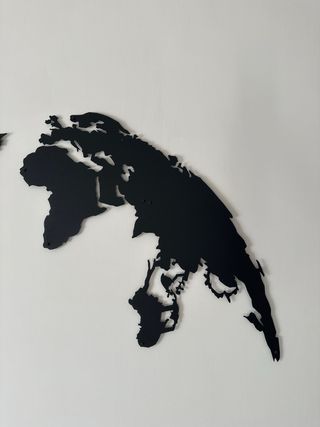 Quadro Mappa Mondo Nero