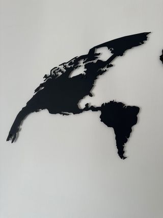 Quadro Mappa Mondo Nero