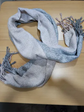 Bufanda gordita gris+rosa