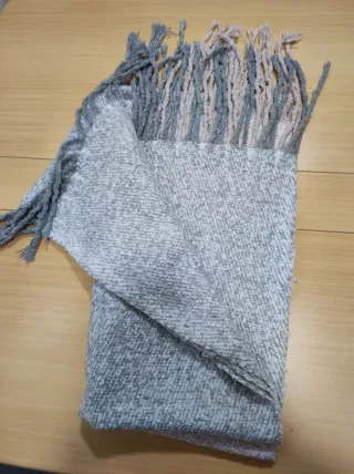 Bufanda gordita gris+rosa