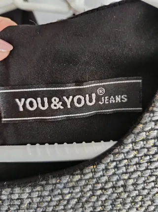 Vestido YOU & YOU Negro/Gris y dorado