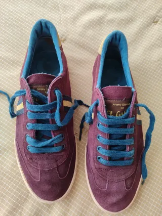 Zapatillas El Ganso Azul, granate y mostaza