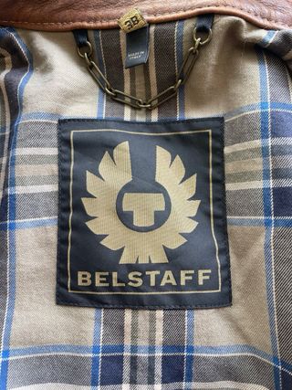 Cazadora Belstaff de piel marrón mujer talla 38