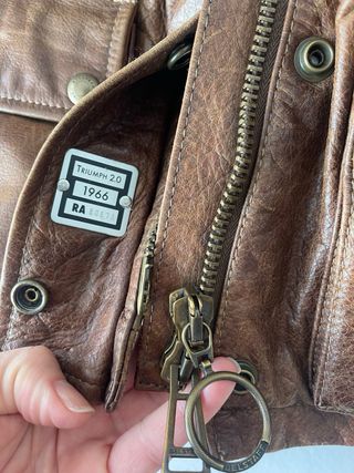 Cazadora Belstaff de piel marrón mujer talla 38