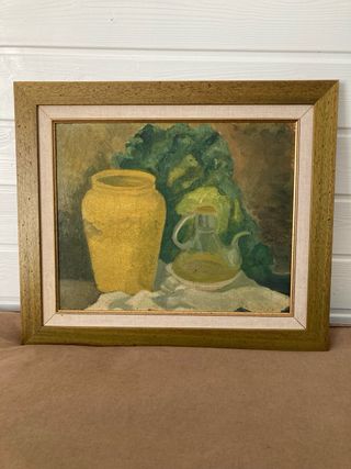 Cuadro con marco de madera y tela