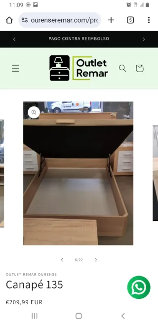 Canapés madera diferentes anchos × 190 de largo.