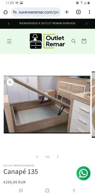 Canapés madera diferentes anchos × 190 de largo.