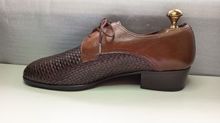 Scarpe uomo pelle intrecciata marrone N.42