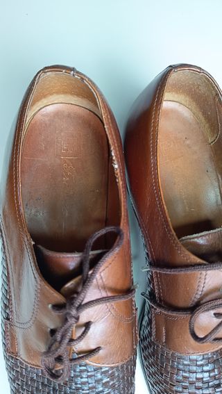 Scarpe uomo pelle intrecciata marrone N.42