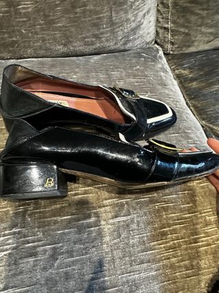 Zapatos Bally Mujer Negro Hebilla Dorada