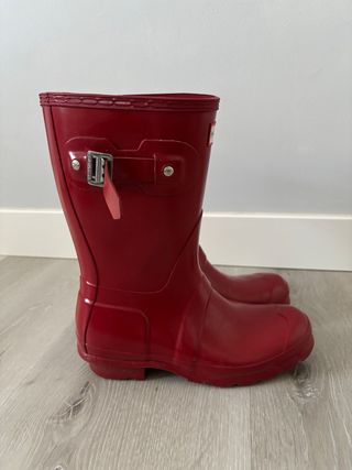 Botas de agua Hunter rojas brillantes