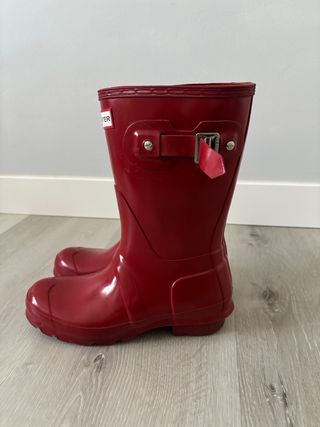 Botas de agua Hunter rojas brillantes