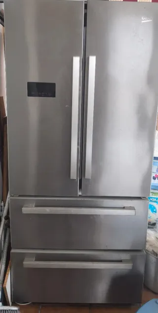 Nevera americana inoxidable