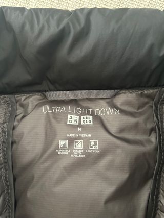 NUEVA Chaqueta UNIQLO Ultra Ligera Negra Talla M