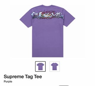 Supreme Tag Tee Purple – Size L – Brand New