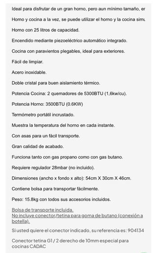 Horno Portátil Camping Nuevo