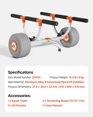 Carrello per Kayak, in Lega di Alluminio capacità