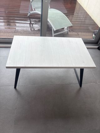 Mesa de centro elevable madera blanca