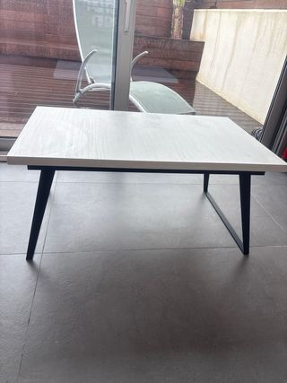 Mesa de centro elevable madera blanca